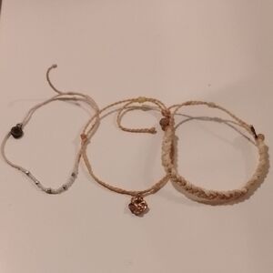 Pura Vida Gold and Cream Bracelet Trio